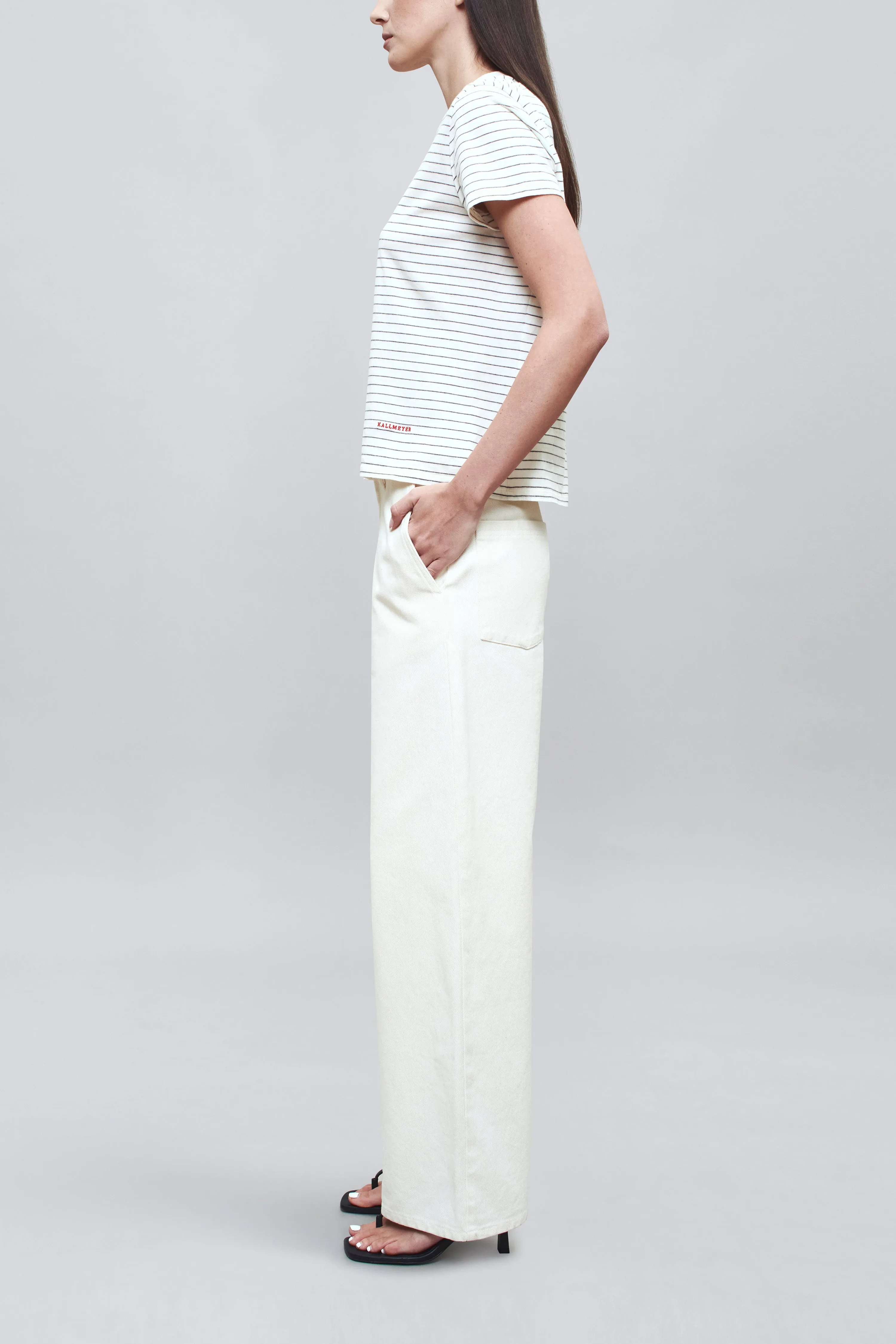 Kenzie T-Shirt in Ivory & Heather Multi Stripe sold by Kall Meyer product image thumbnail 2