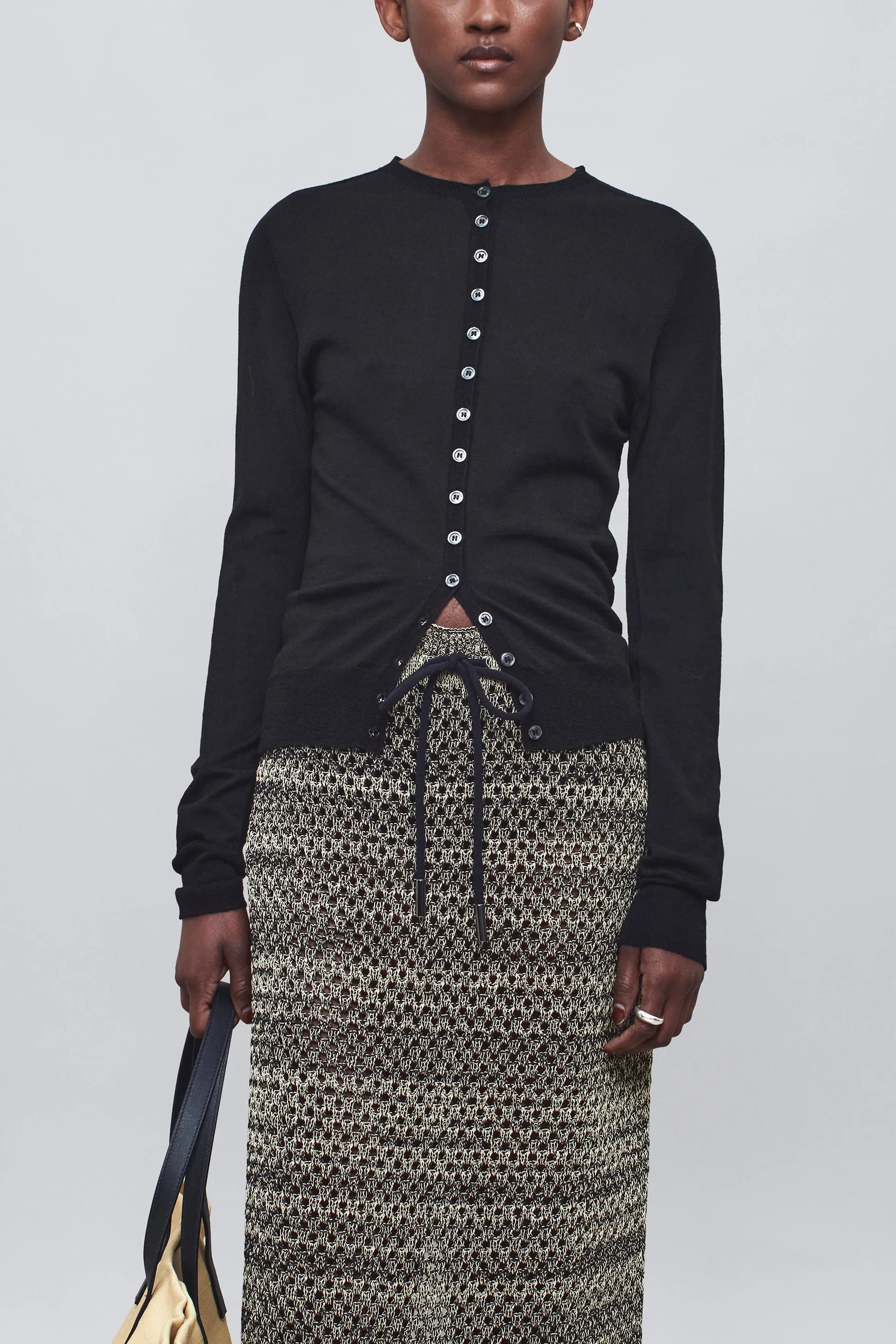 Crosby Seamless Cardigan in Superfine Merino sold by Kall Meyer