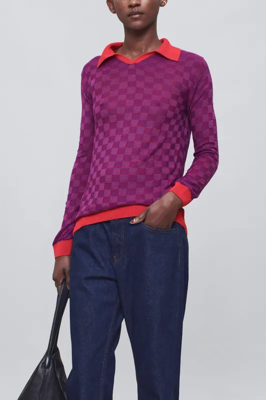 Caleb Polo in Slinky Gingham made by Kall Meyer