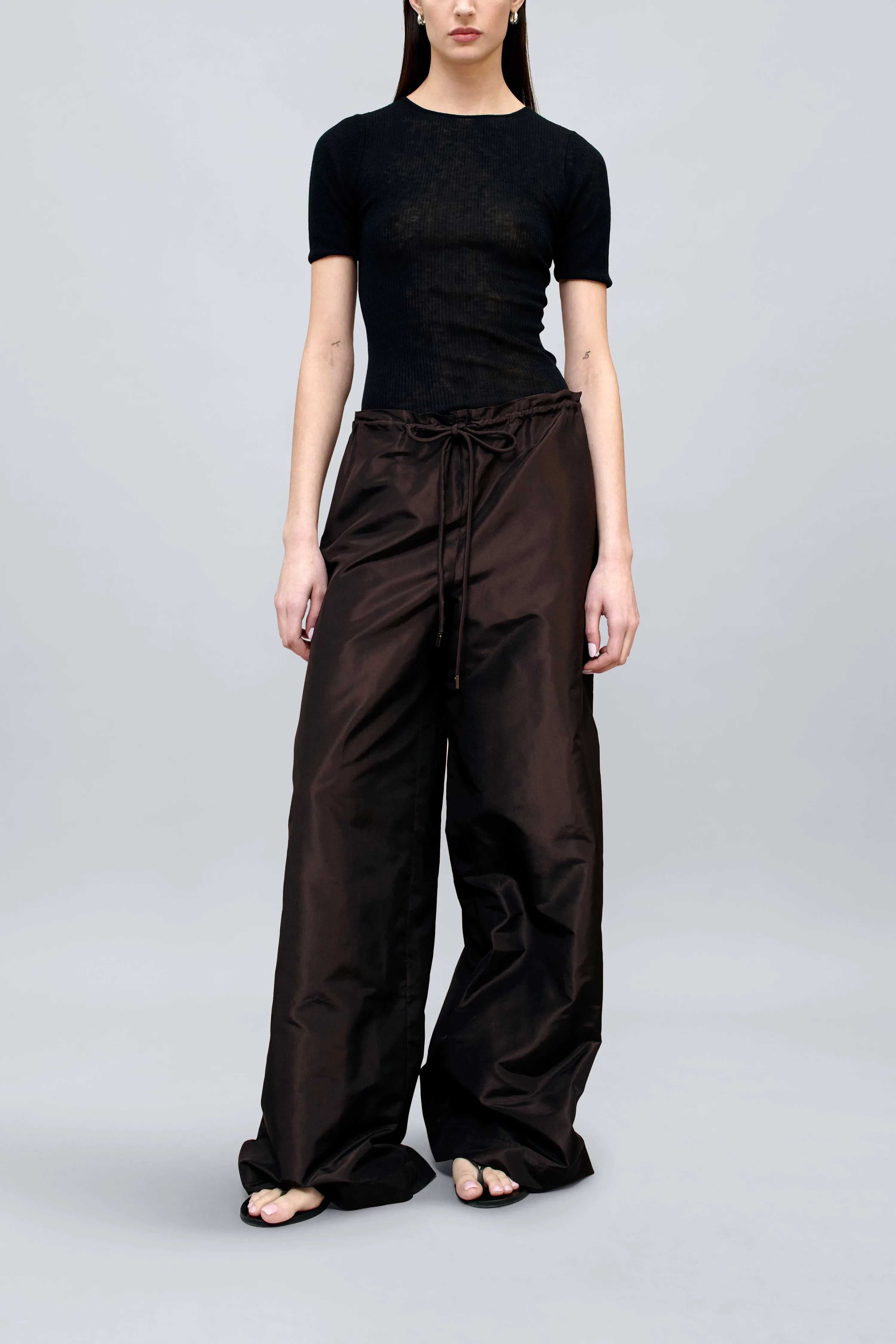 Wesley Drawstring Pant in Silk Taffeta sold by Kall Meyer