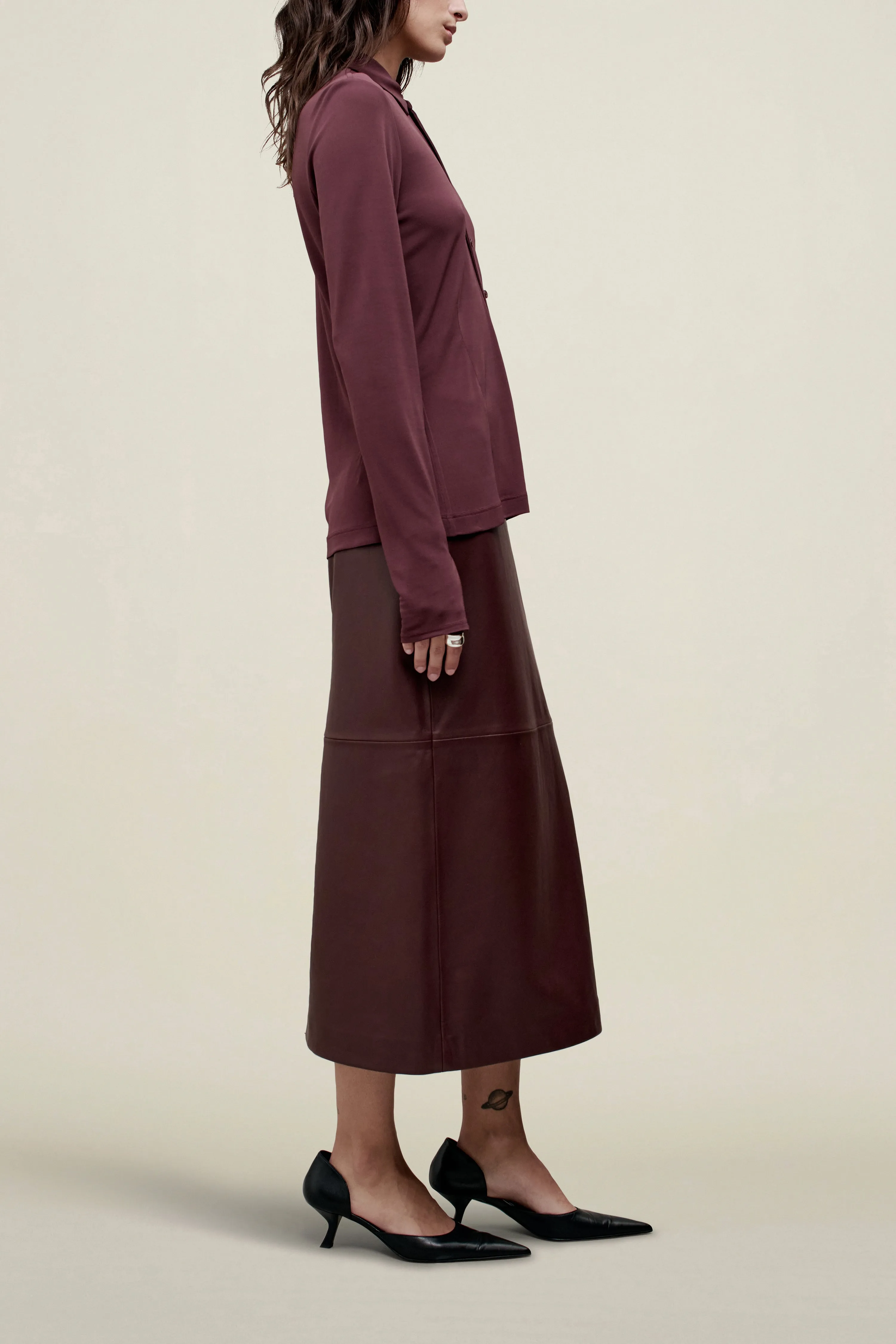 Frankie Button Down in Matte Jersey sold by Kall Meyer product image thumbnail 4