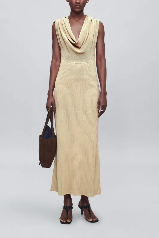 Manon Cowl Neck Dress in Cotton Nylon made by Kall Meyer