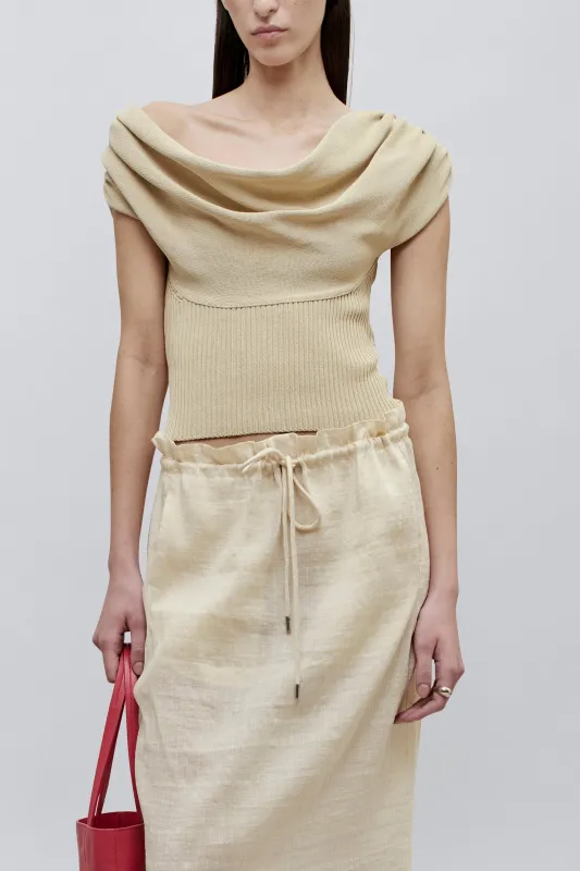 Meeka Cowl Neck Tank in Cotton Nylon made by Kall Meyer