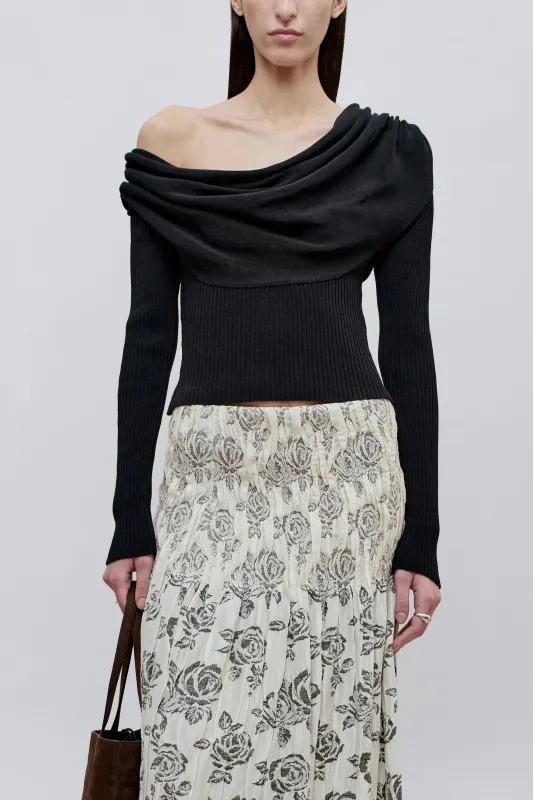 Michele Cowl Neck Sweater in Cotton Nylon made by Kall Meyer