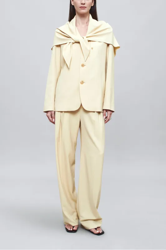 Aiden Pleated Trouser in Viscose Crepe made by Kall Meyer