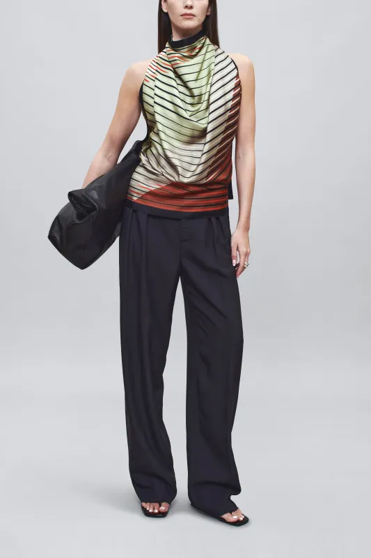 Aiden Pleated Trouser in Stretch Viscose made by Kall Meyer