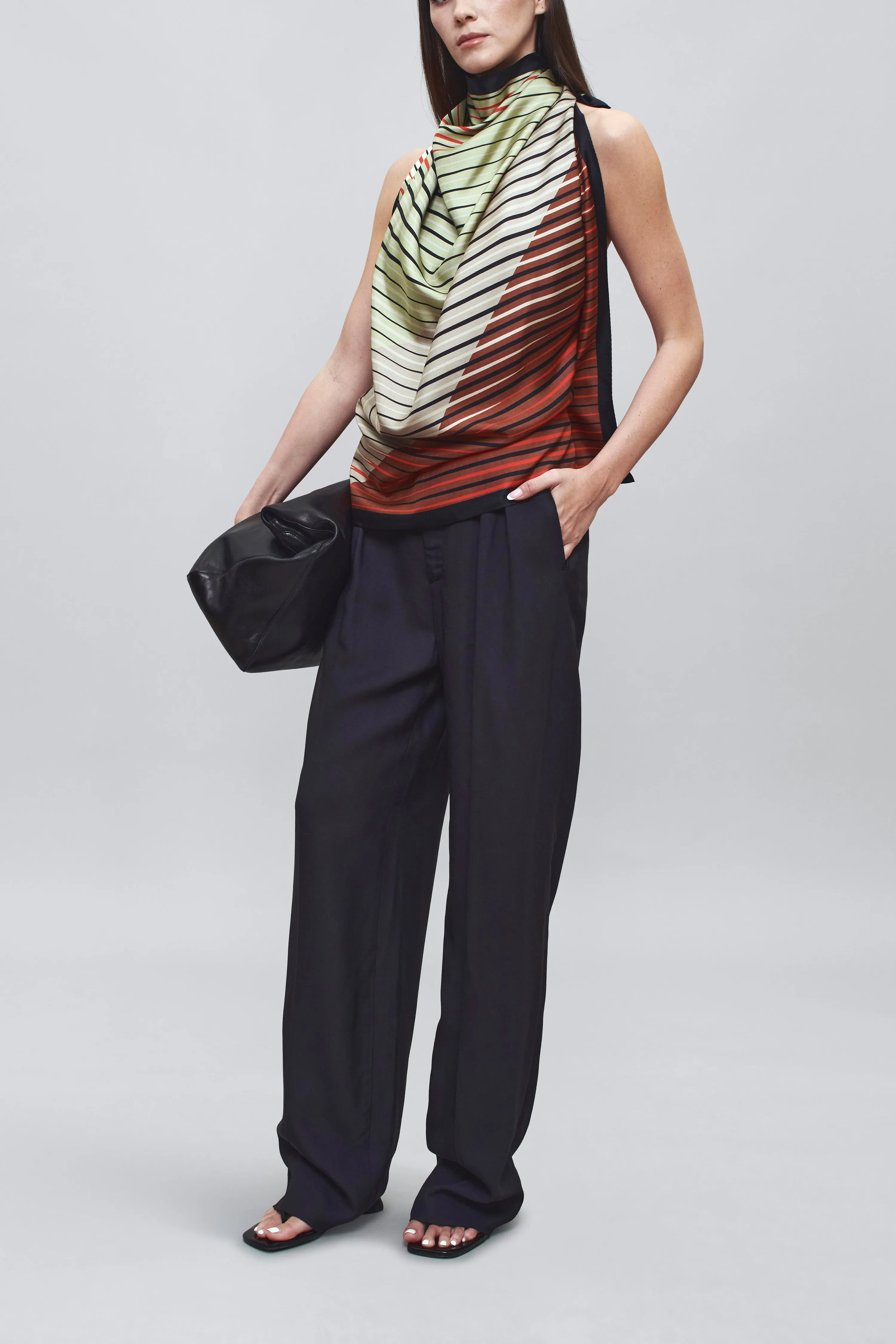 Aiden Pleated Trouser in Stretch Viscose sold by Kall Meyer product image thumbnail 2