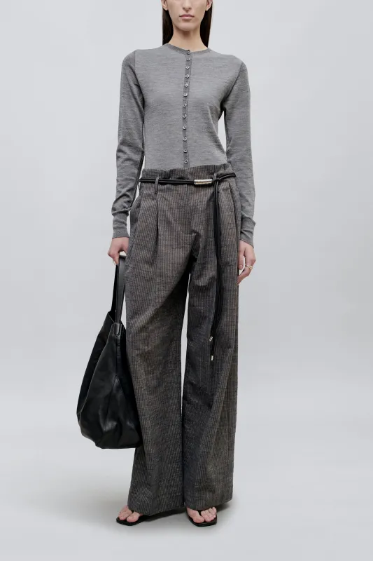 Percie Trouser in Railroad Cotton Lyocell made by Kall Meyer