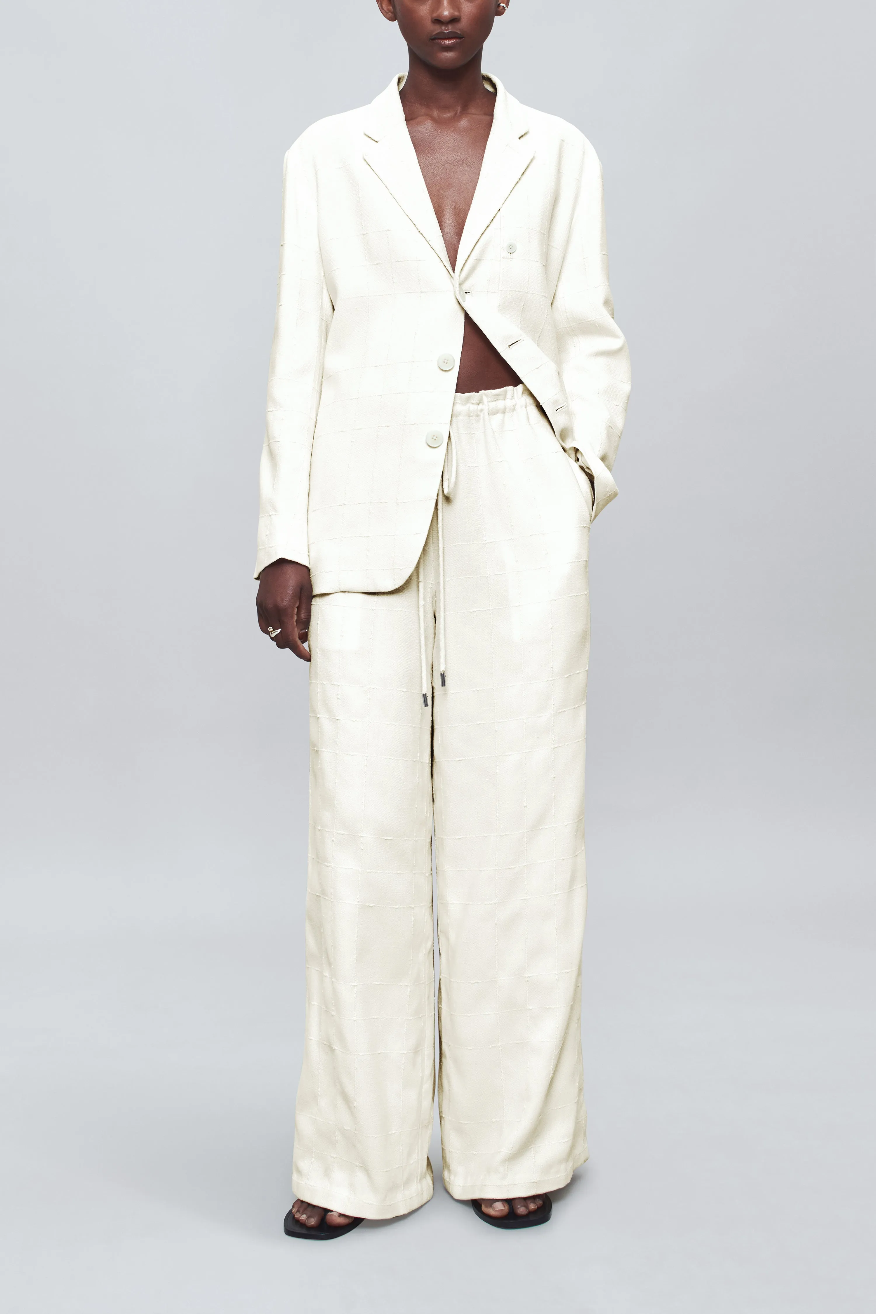 Wesley Drawstring Pant in Boucle Grid sold by Kall Meyer product image thumbnail 2