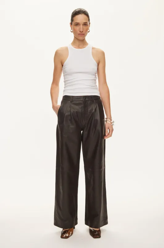Roy Leather Trousers made by oval square