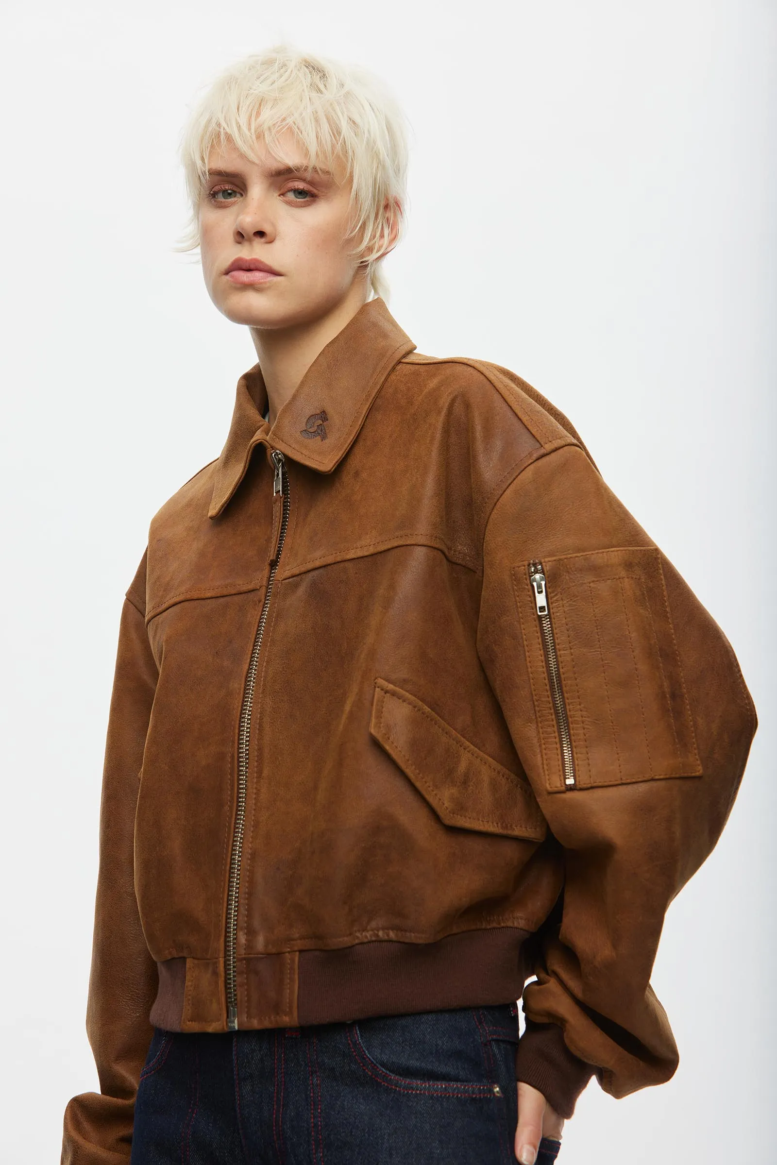 Rocky Leather Bomber sold by oval square product image thumbnail 3
