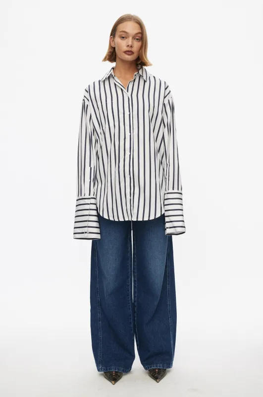 Daily Striped Oversized Shirt sold by oval square
