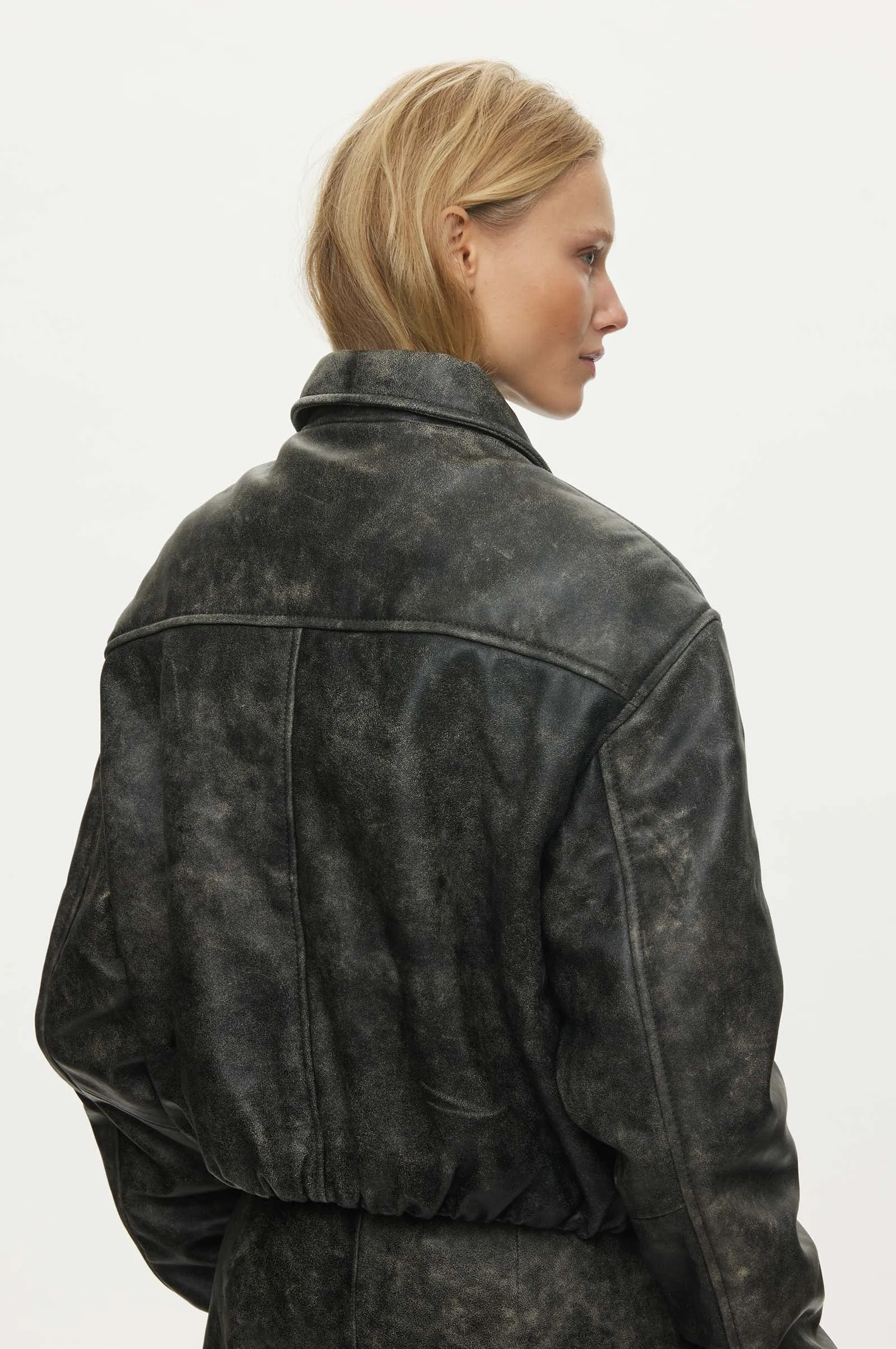 Bold Leather Bomber sold by oval square product image thumbnail 5