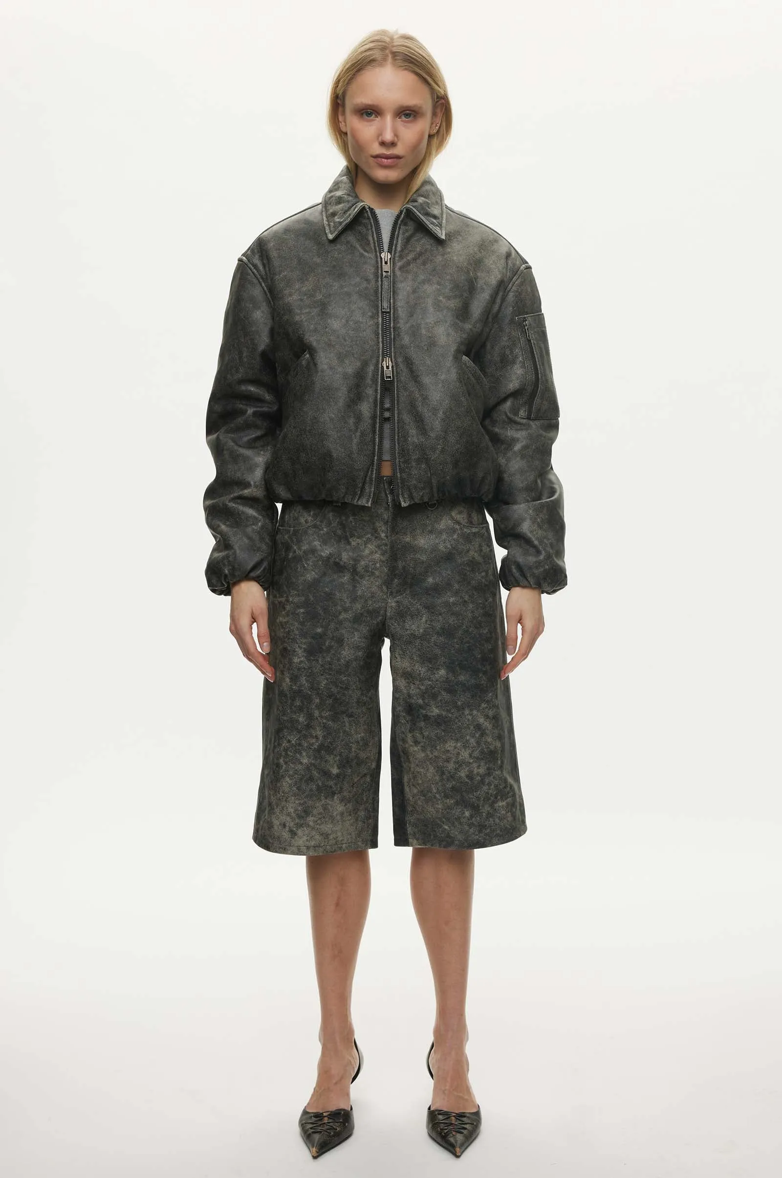 Bold Leather Bomber sold by oval square