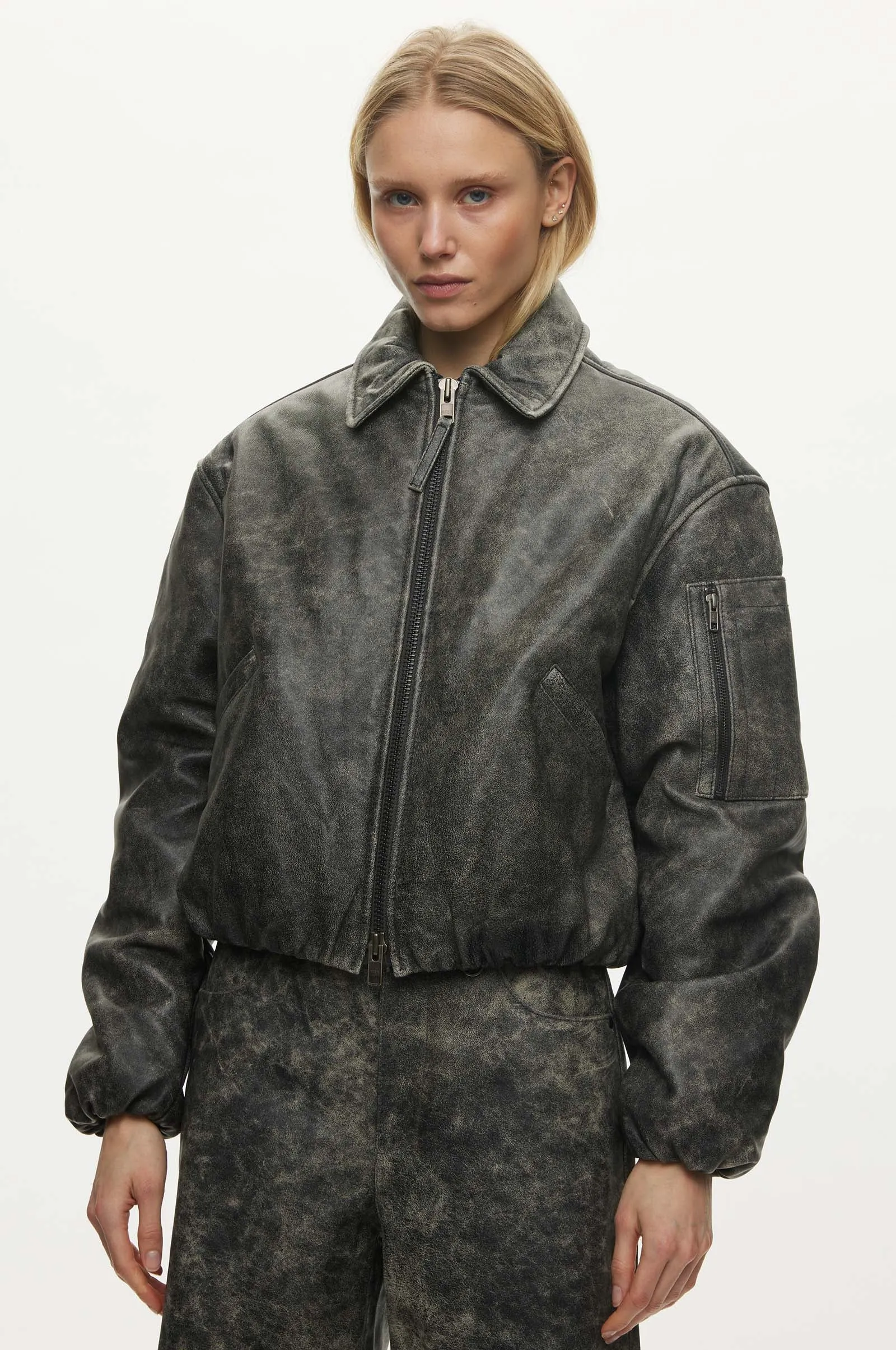 Bold Leather Bomber sold by oval square product image thumbnail 3
