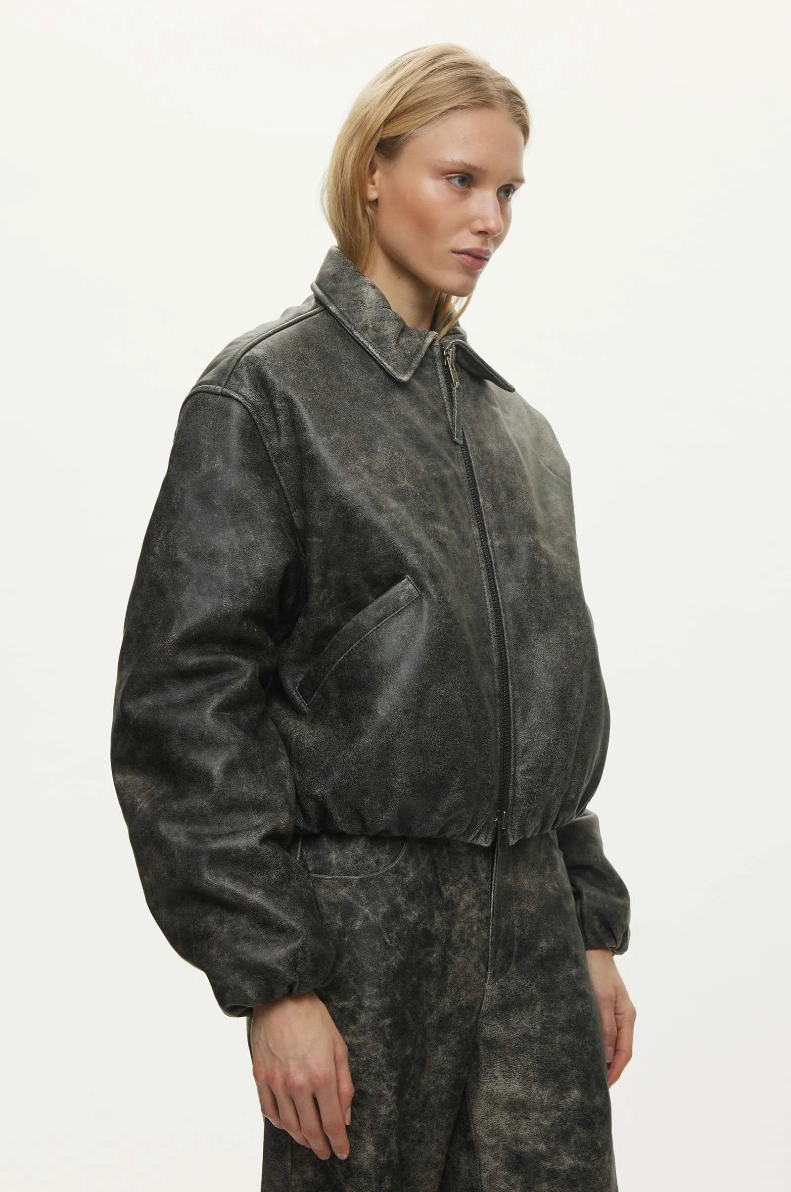 Bold Leather Bomber sold by oval square product image thumbnail 4