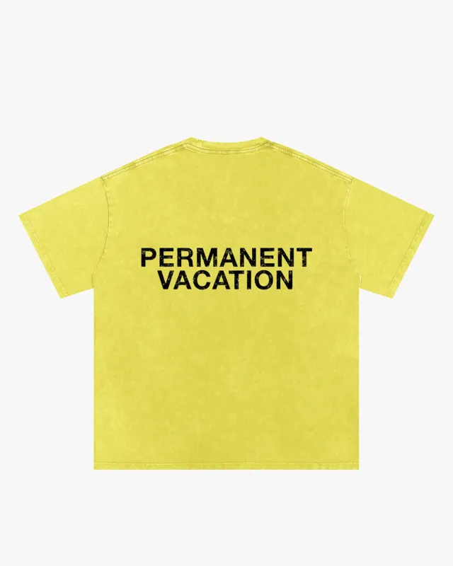 Classic Acid Wash Tee Yellow made by PERMANENT VACATION