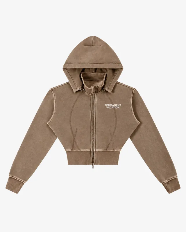 Dakota Cropped Fleece Hoodie made by PERMANENT VACATION