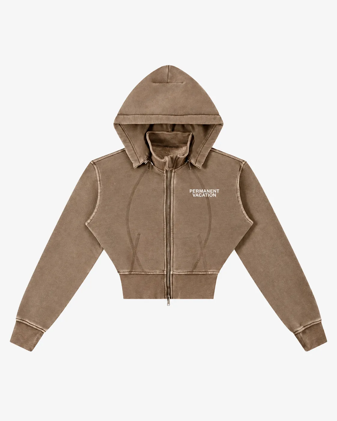 Dakota Cropped Fleece Hoodie sold by PERMANENT VACATION