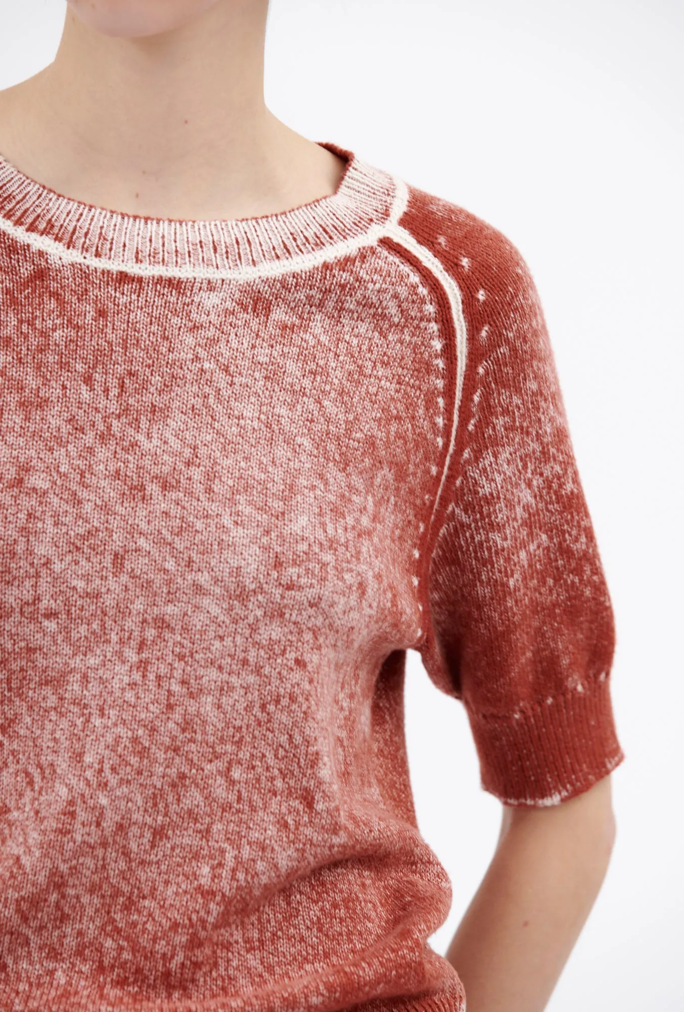 Inside-out Garment Print Shirt, Chestnut Red sold by ODEEH product image thumbnail 4