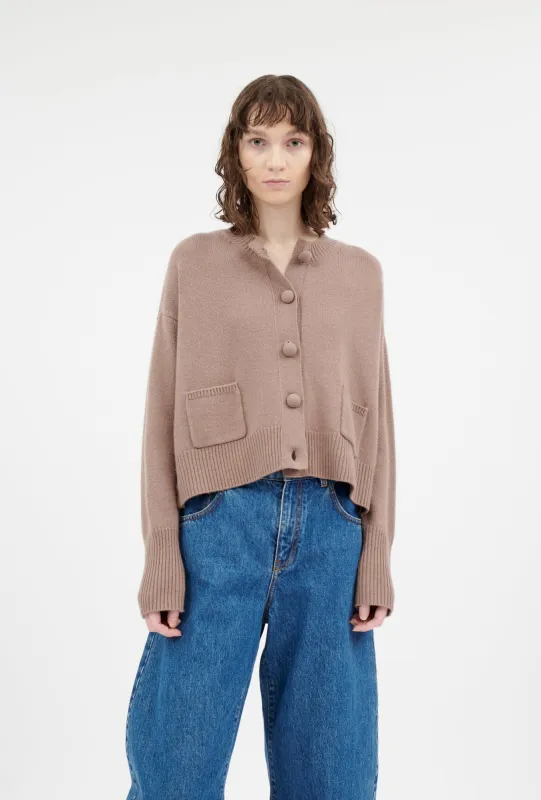 CASHWOOL Cardigan, Rosewood sold by ODEEH