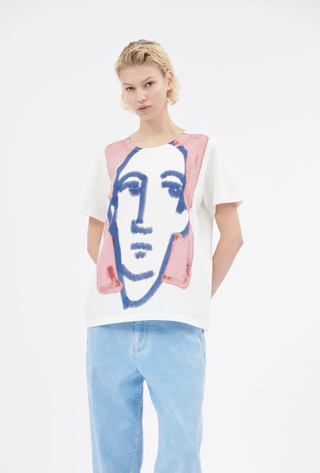 Organic Single Jersey T-Shirt, Rosé sold by ODEEH product image thumbnail 2