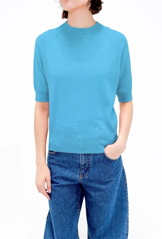 Light Cashmere Pullover, Turquoise made by ODEEH