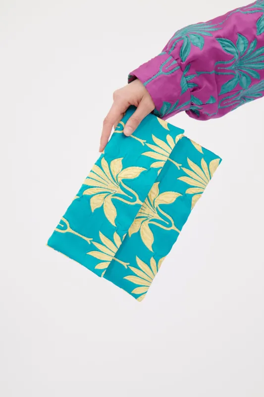 Matelassè Palms Tasche, Bright Emerald made by ODEEH