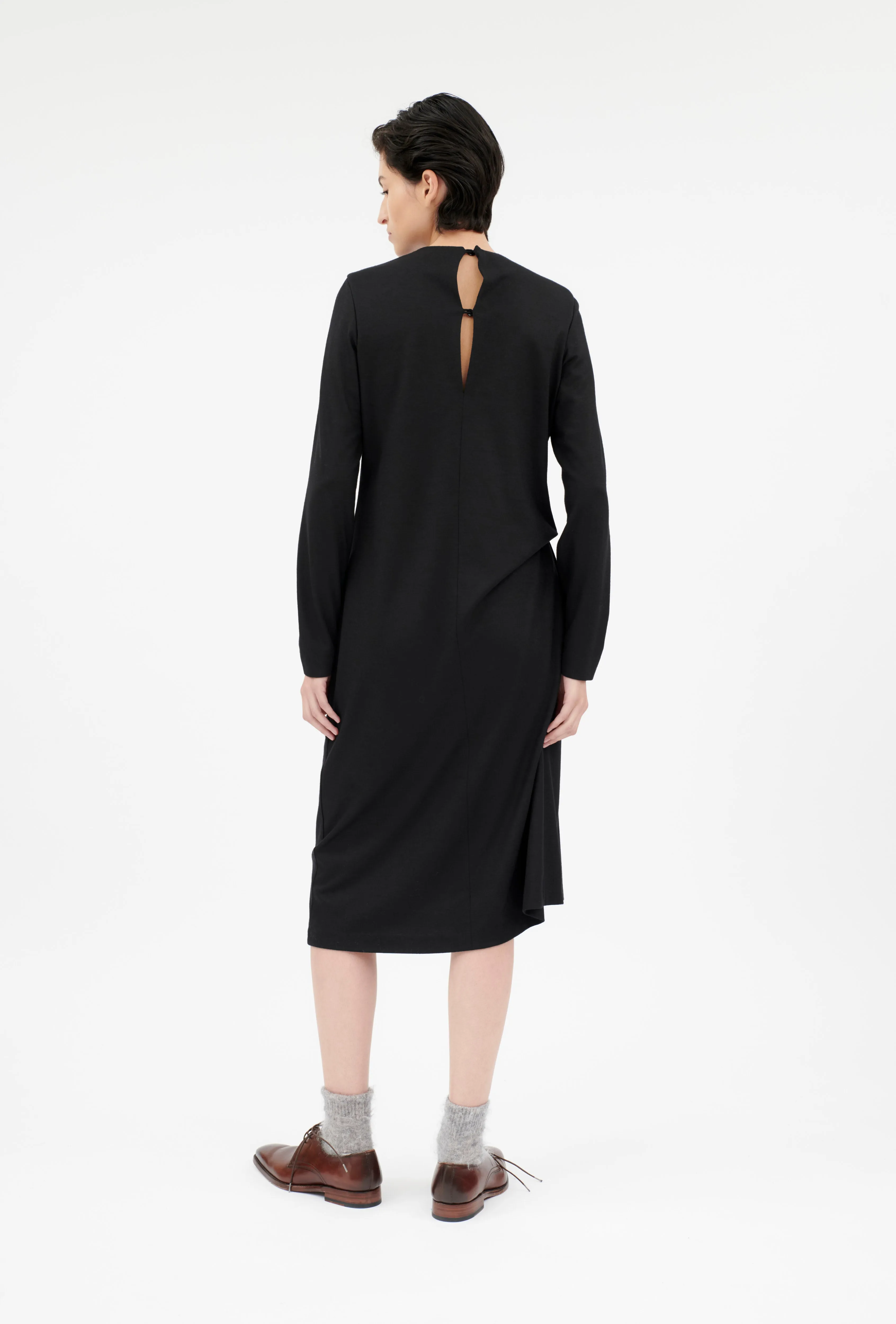 Light Wool Jersey Kleid, Jet Black sold by ODEEH product image thumbnail 4