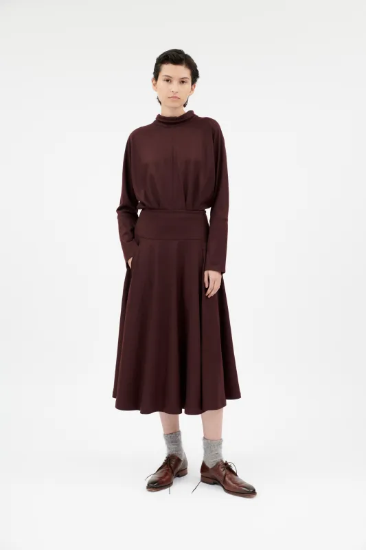Light Wool Jersey Kleid, Chianti made by ODEEH
