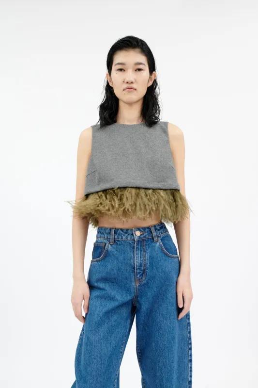 Flannel Jersey Top, Light Flannel made by ODEEH