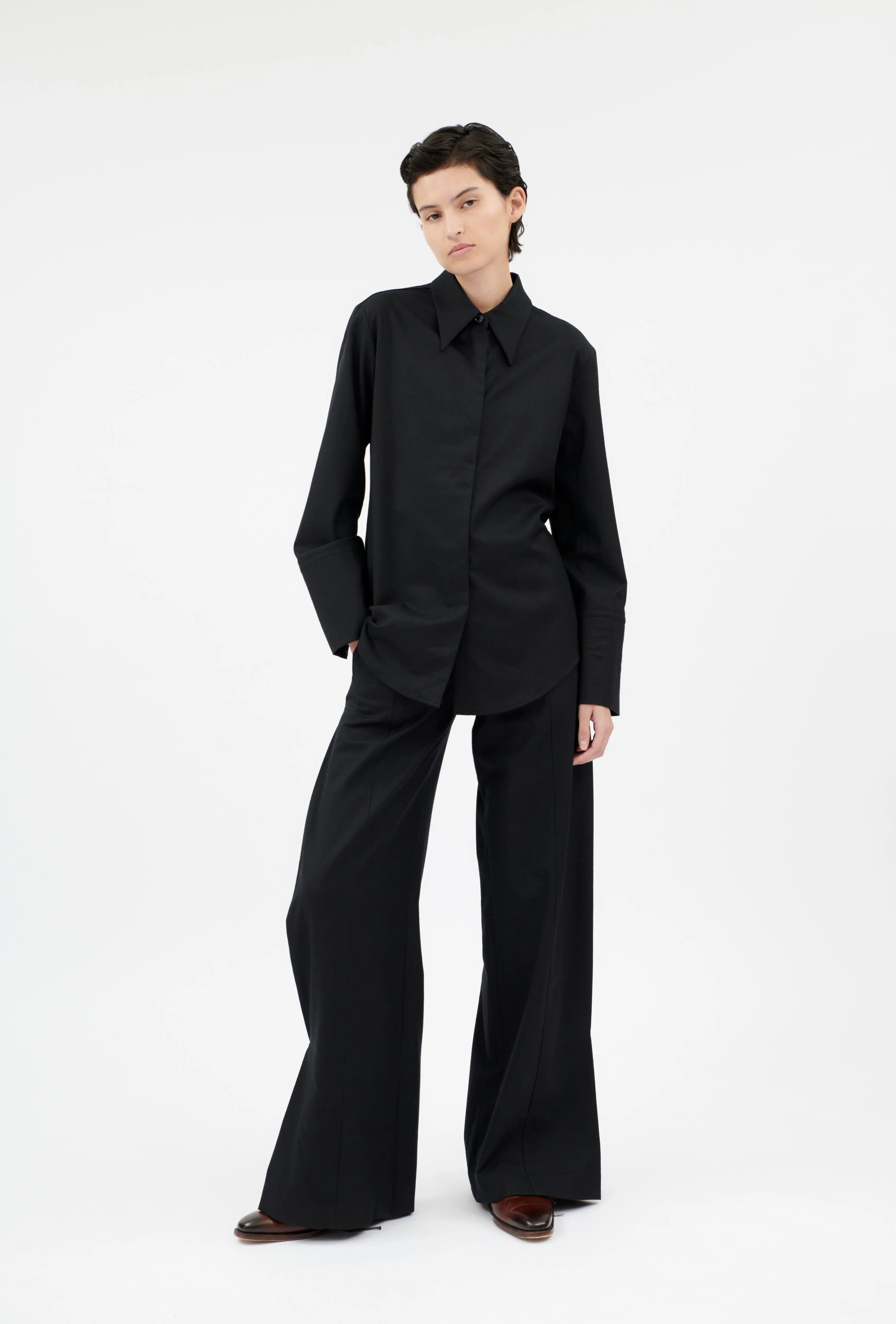 Flannel Bluse, Jet Black sold by ODEEH product image thumbnail 5