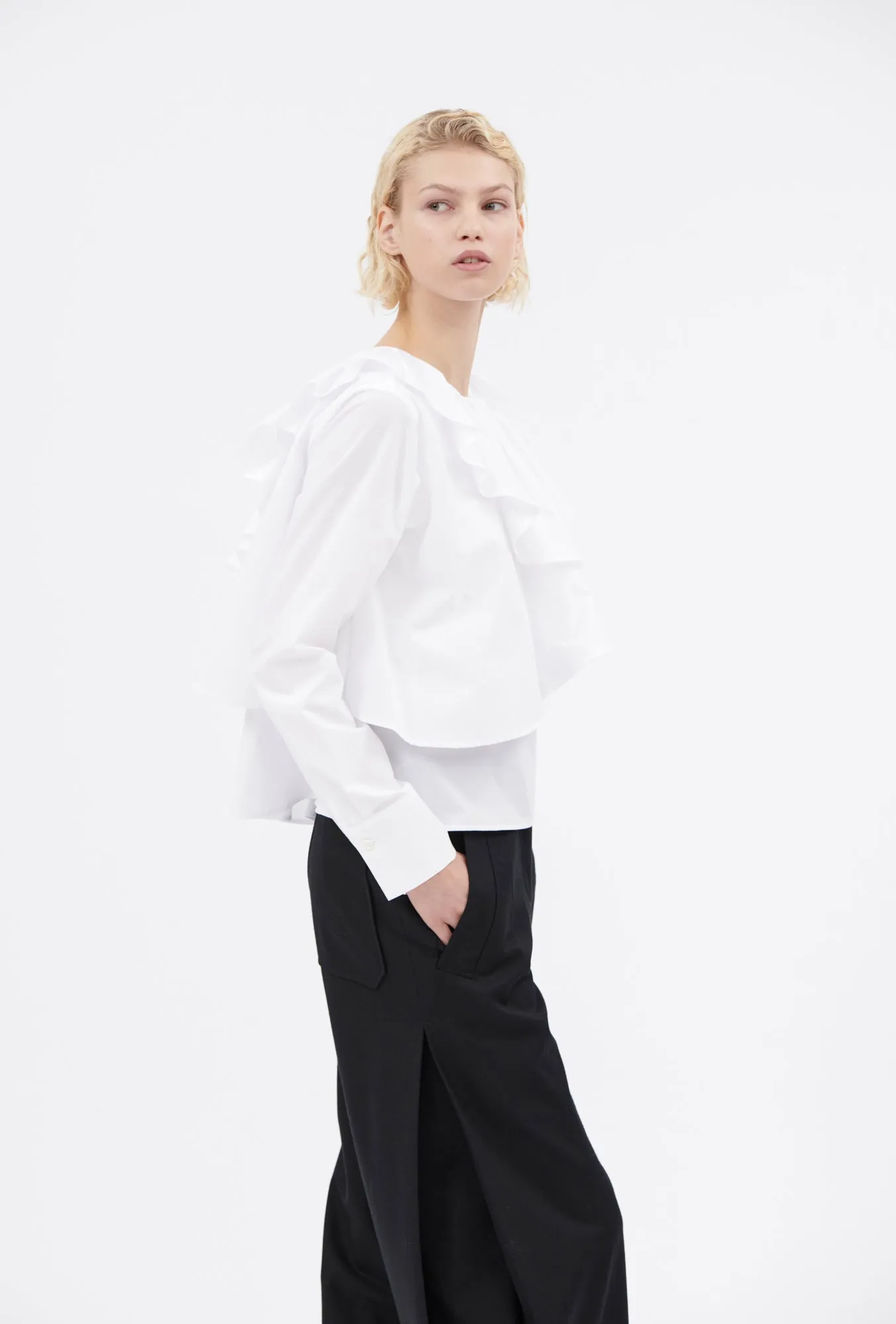 Light Poplin Bluse, White sold by ODEEH product image thumbnail 2