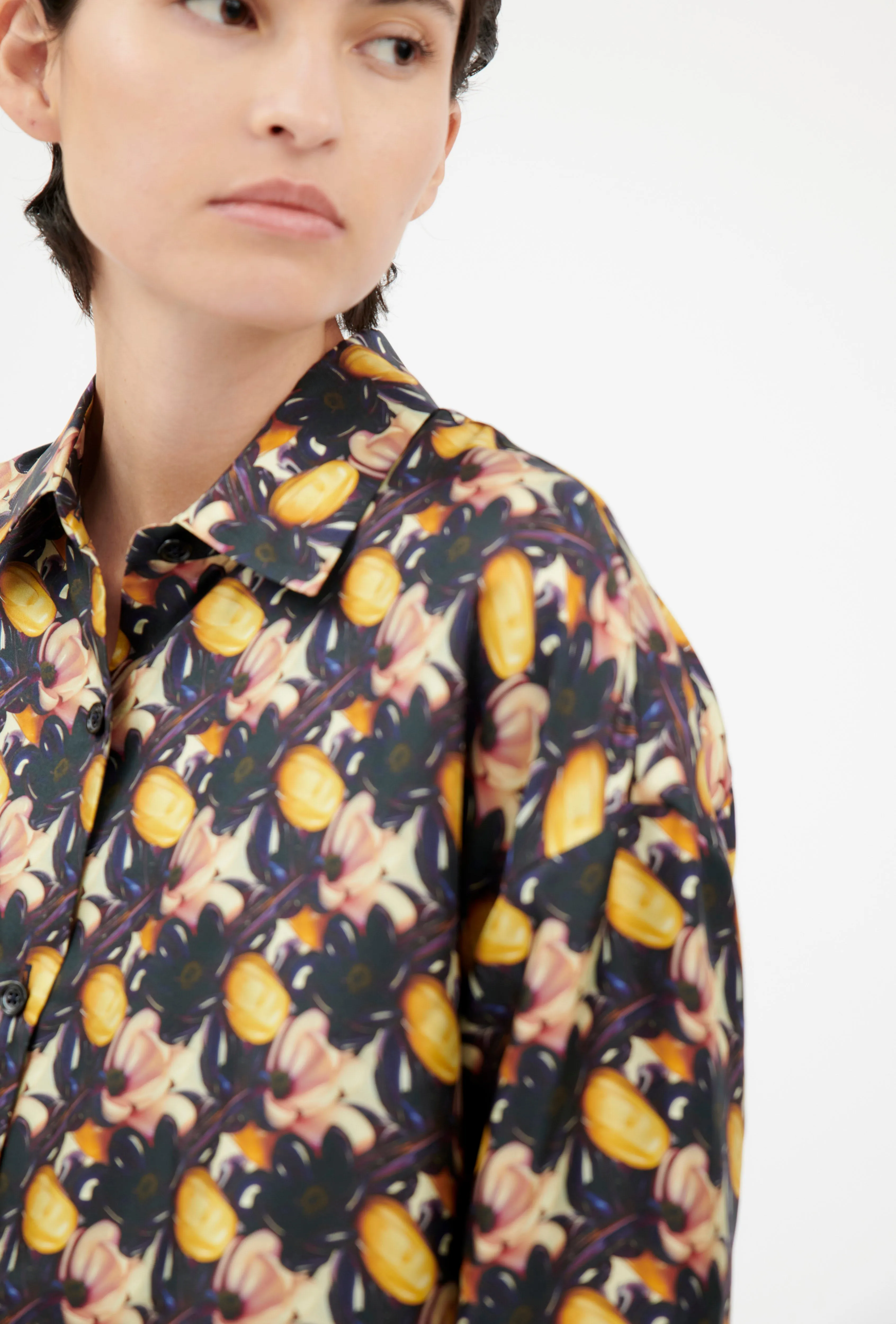 Magnolias & Buds Twill Bluse, Deep Purple sold by ODEEH product image thumbnail 4