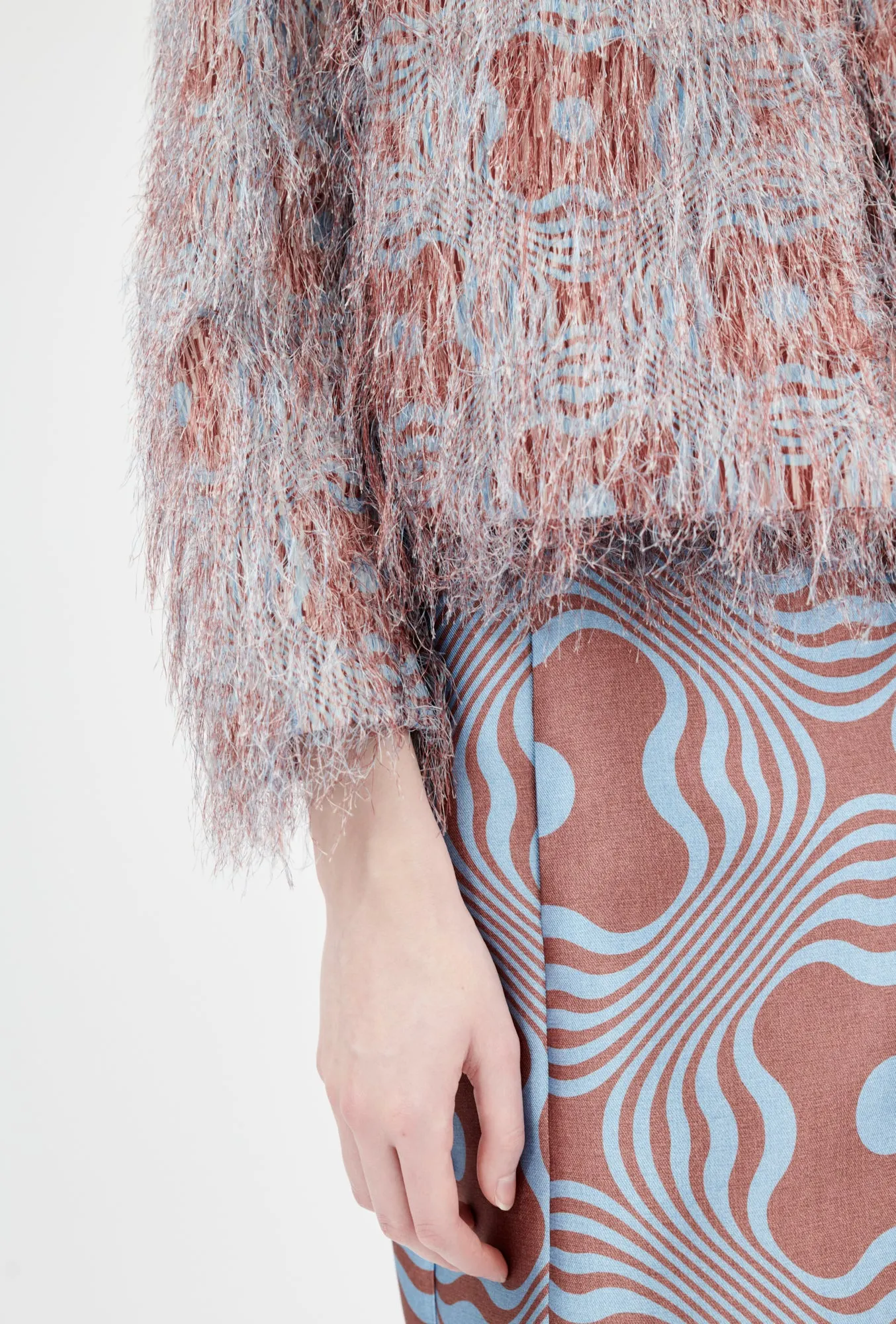 Op-Art Fringes Jacke, Nordic Blue sold by ODEEH product image thumbnail 5