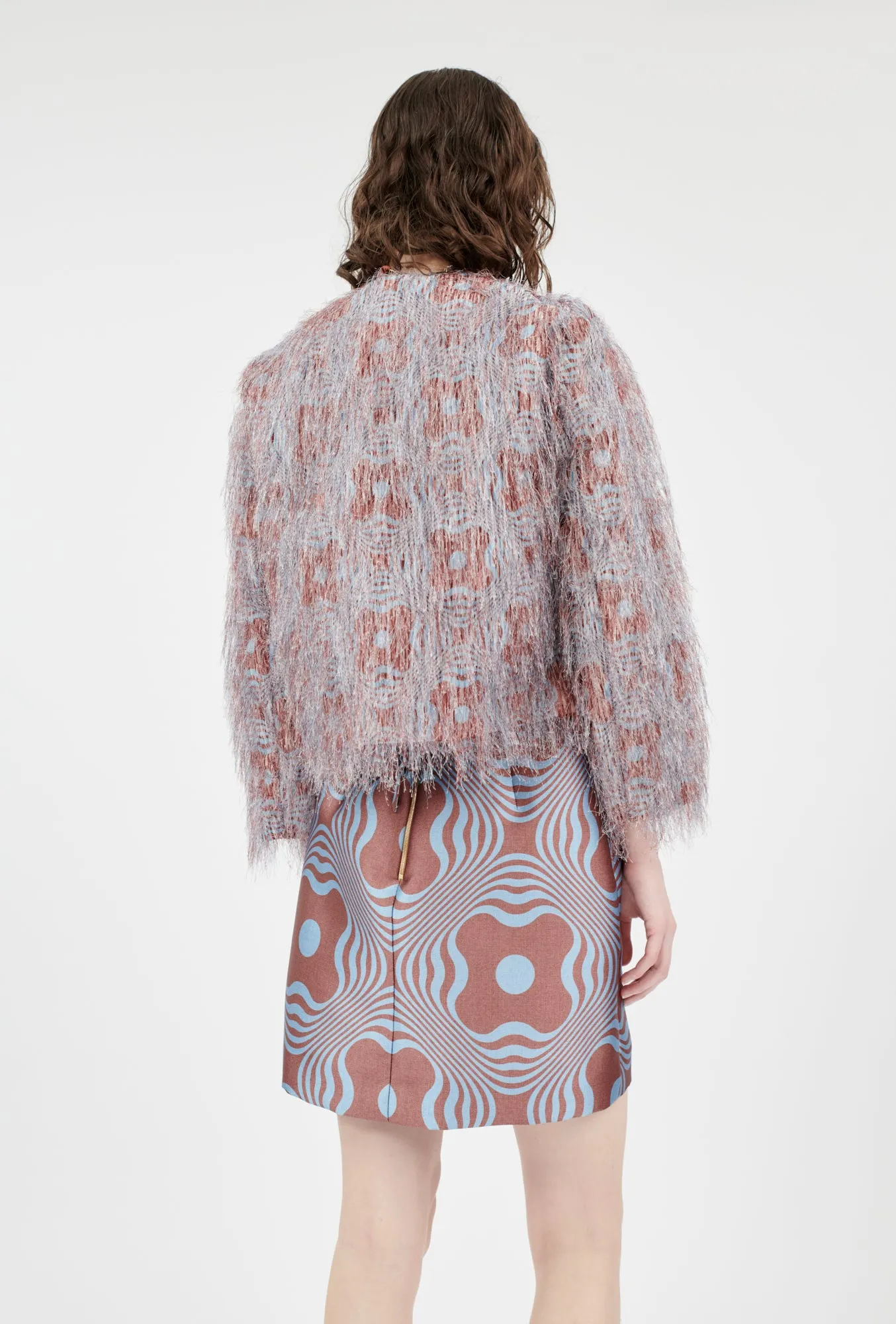 Op-Art Fringes Jacke, Nordic Blue sold by ODEEH product image thumbnail 4