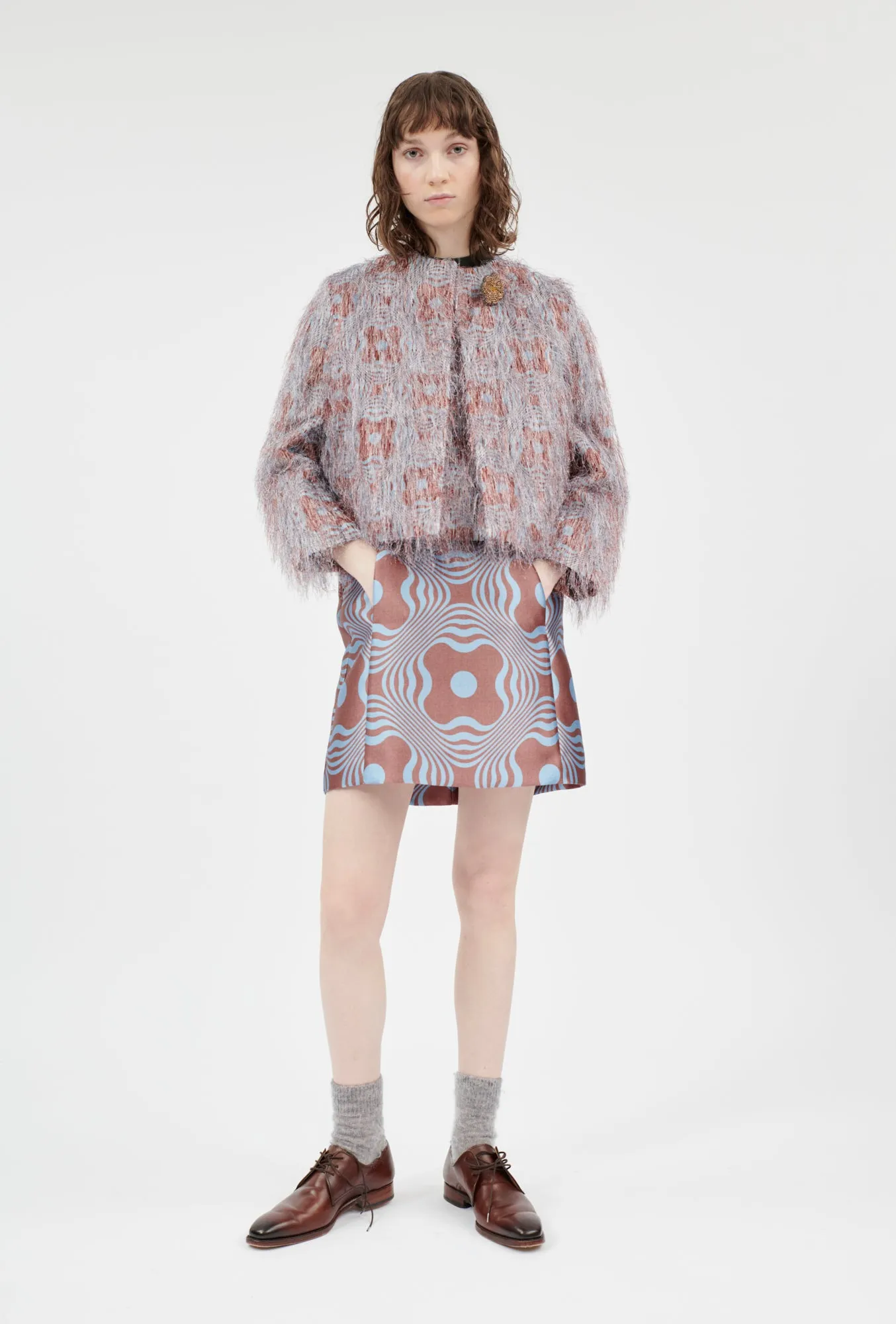 Op-Art Fringes Jacke, Nordic Blue sold by ODEEH product image thumbnail 2