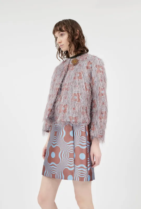 Op-Art Fringes Jacke, Nordic Blue made by ODEEH