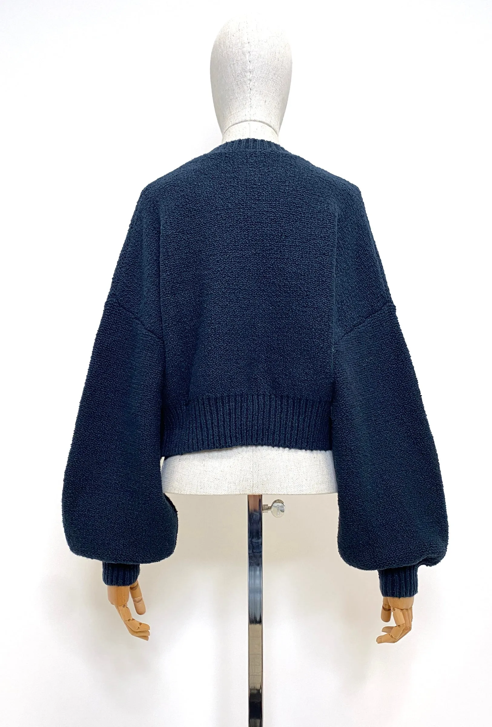 Twisted Bouclé Cardigan, Midnight sold by ODEEH product image thumbnail 2