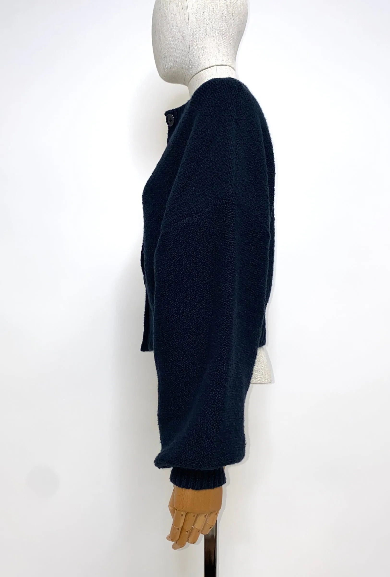 Twisted Bouclé Cardigan, Midnight sold by ODEEH product image thumbnail 4