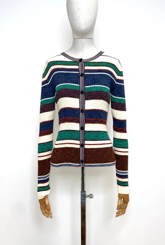 Cotton Linen Crepe Cardigan, Heather Blue made by ODEEH