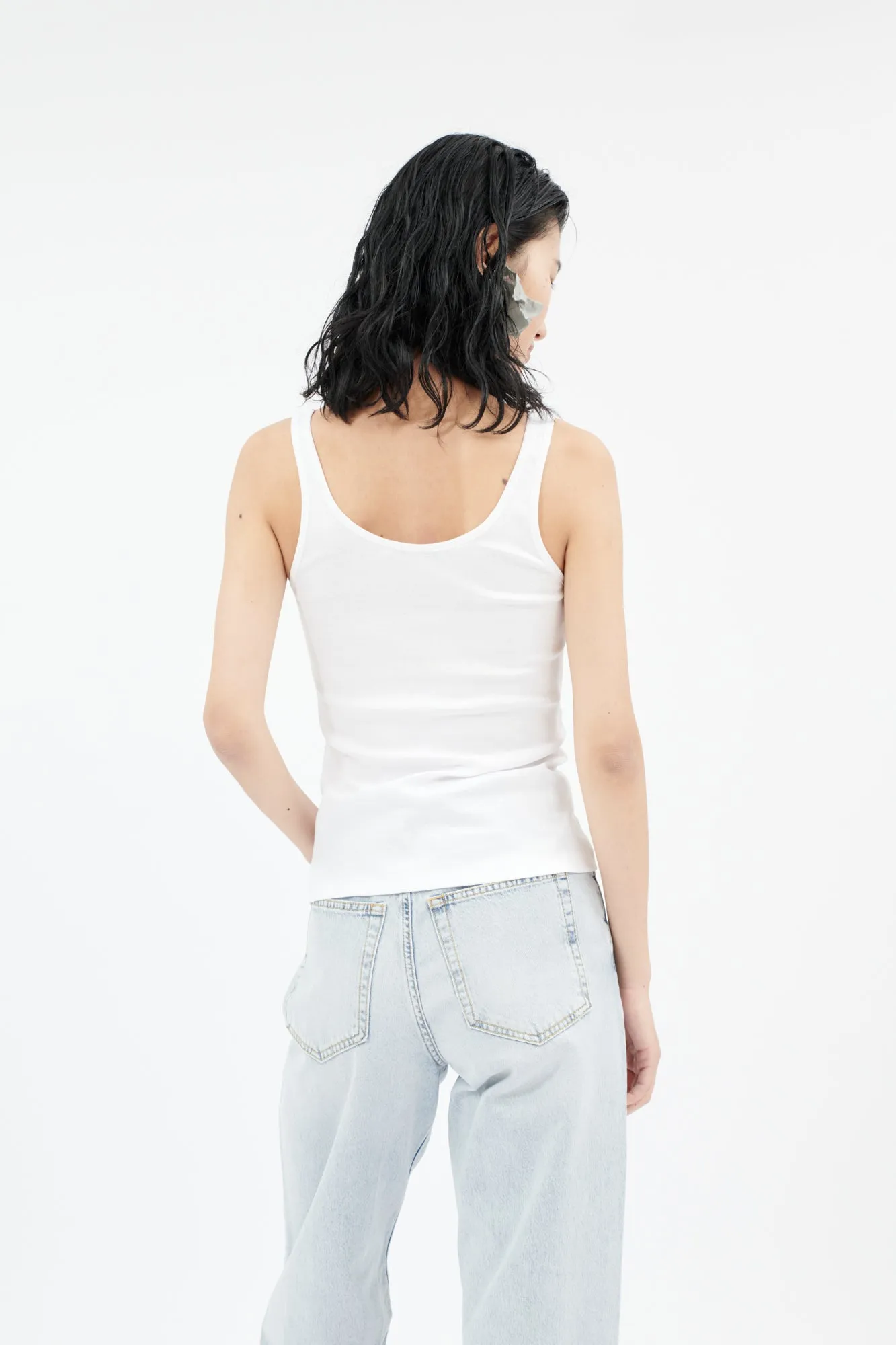 Organic Cotton Rib Jersey Top, Milk sold by ODEEH product image thumbnail 3