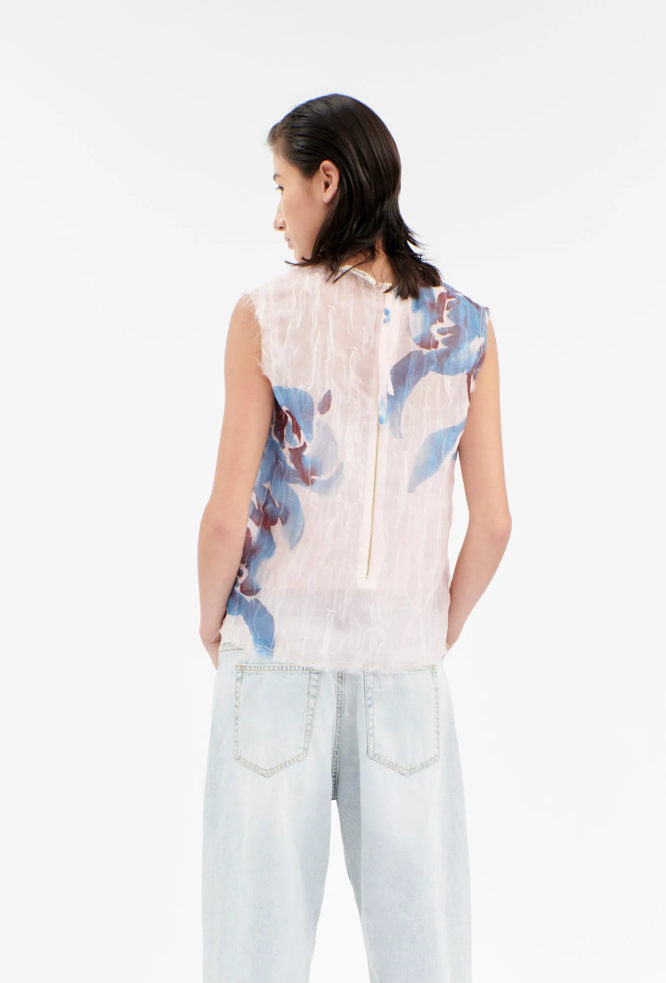 Painted Peonies Shirt, Capri Blue sold by ODEEH product image thumbnail 3