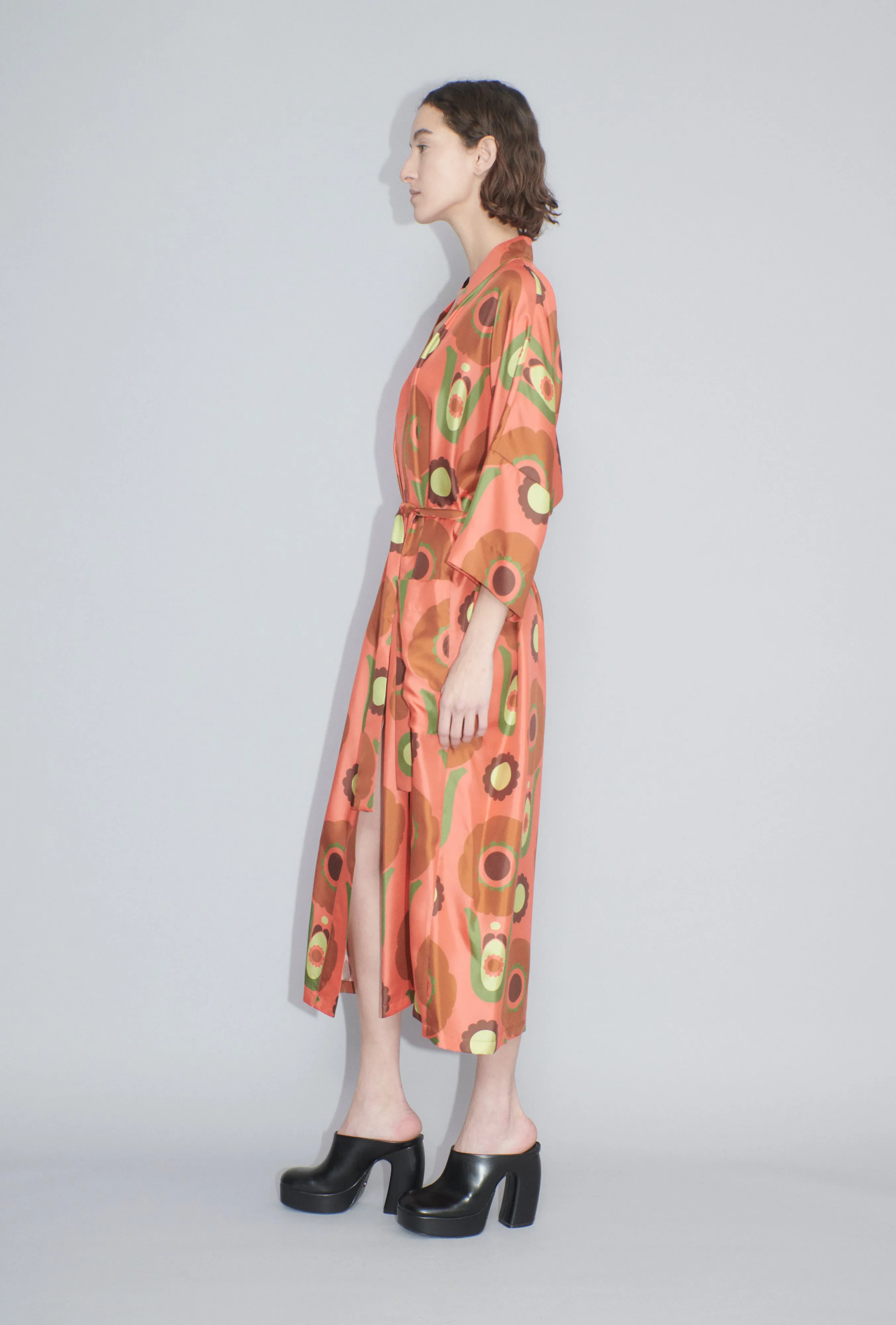 Folklore Flowers Twill Kimono, Tangerine sold by ODEEH product image thumbnail 3