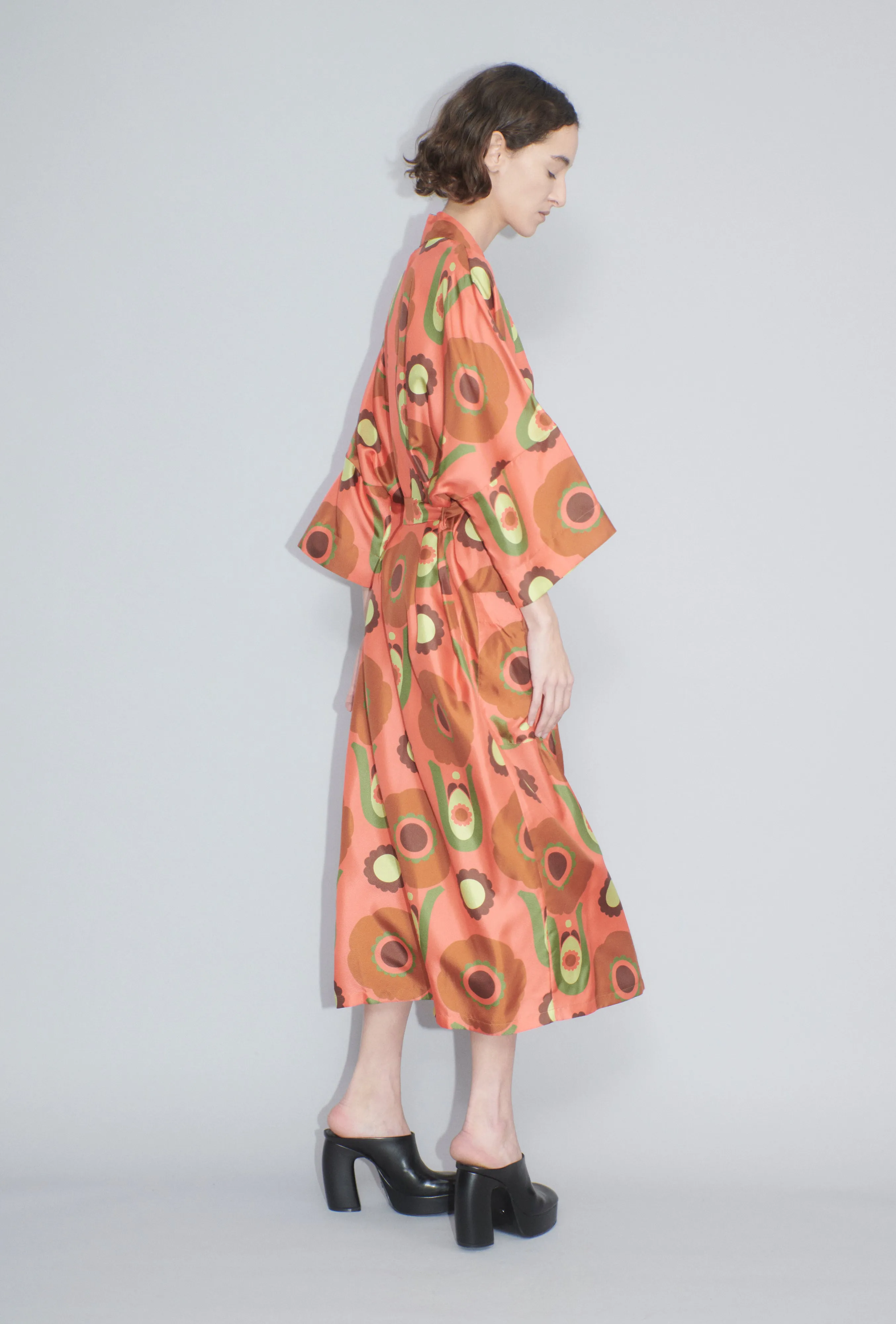 Folklore Flowers Twill Kimono, Tangerine sold by ODEEH product image thumbnail 5