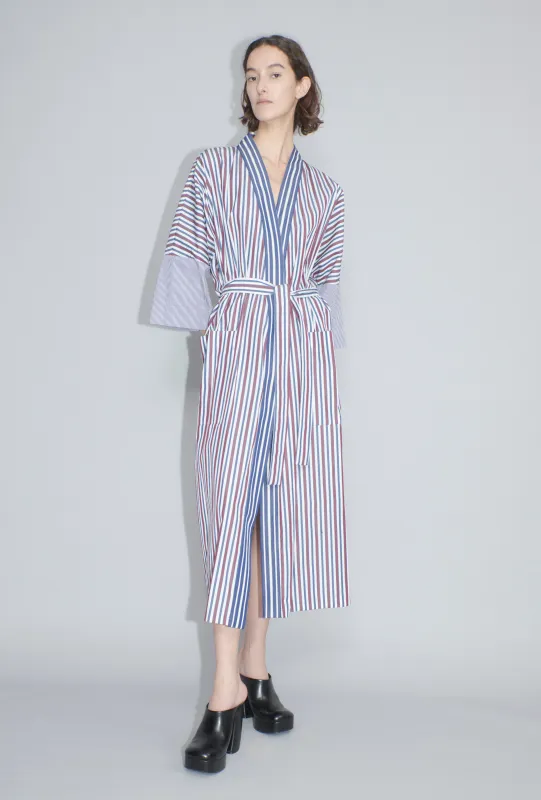 Shirt Stripes Kimono, Burgundy made by ODEEH