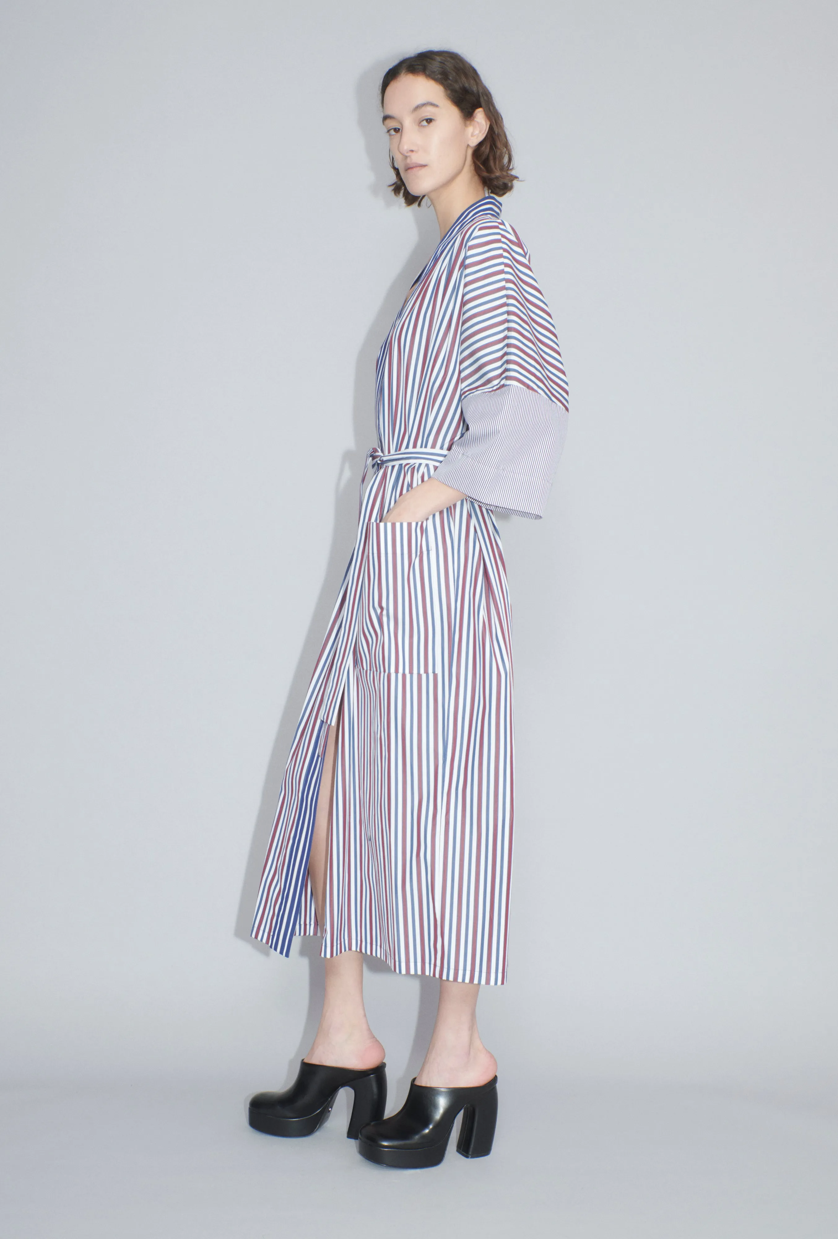 Shirt Stripes Kimono, Burgundy sold by ODEEH product image thumbnail 2
