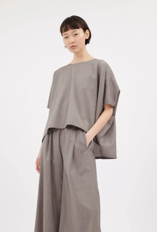 Light Weight Wool Shirt, Taupe sold by ODEEH