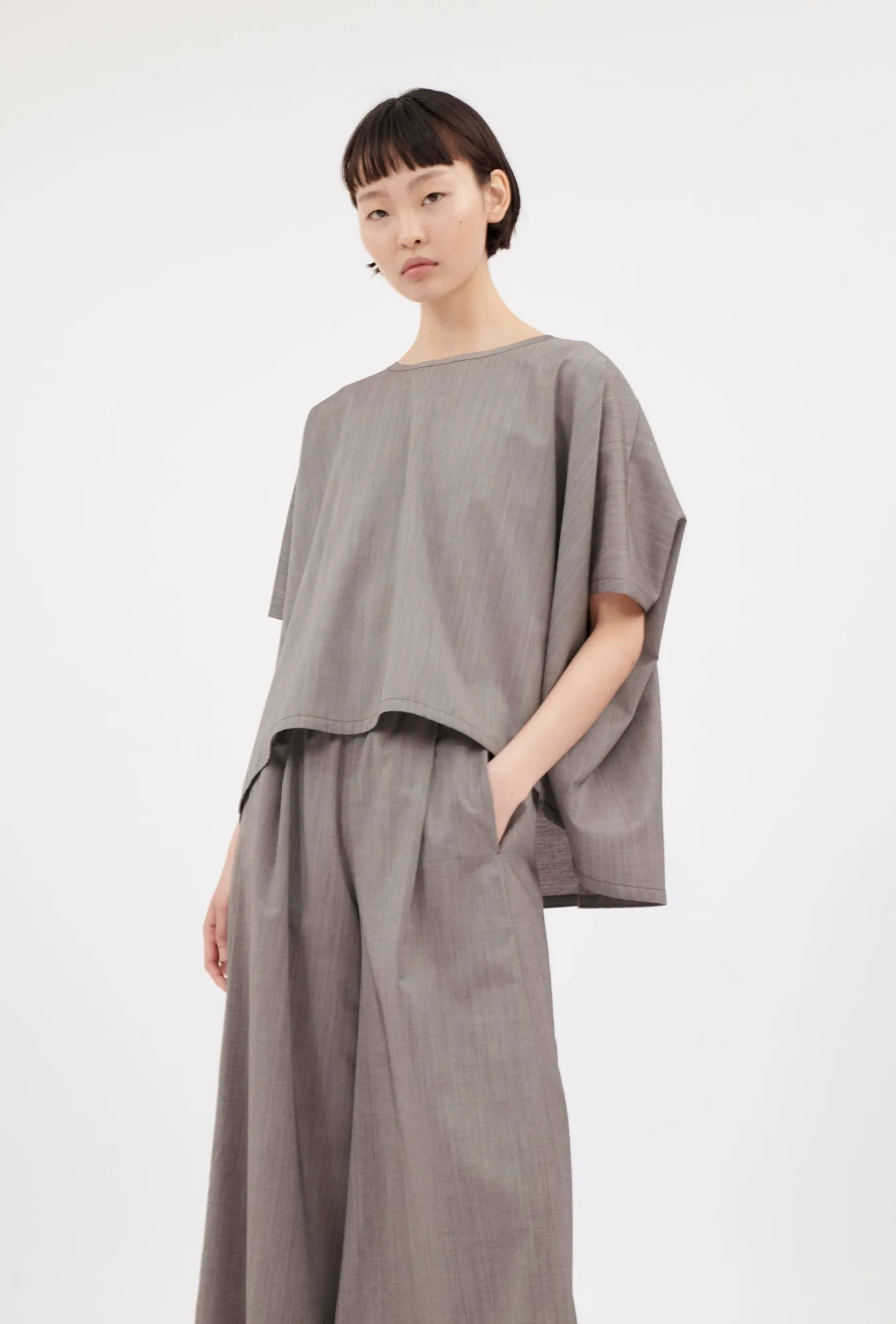 Light Weight Wool Shirt, Taupe sold by ODEEH