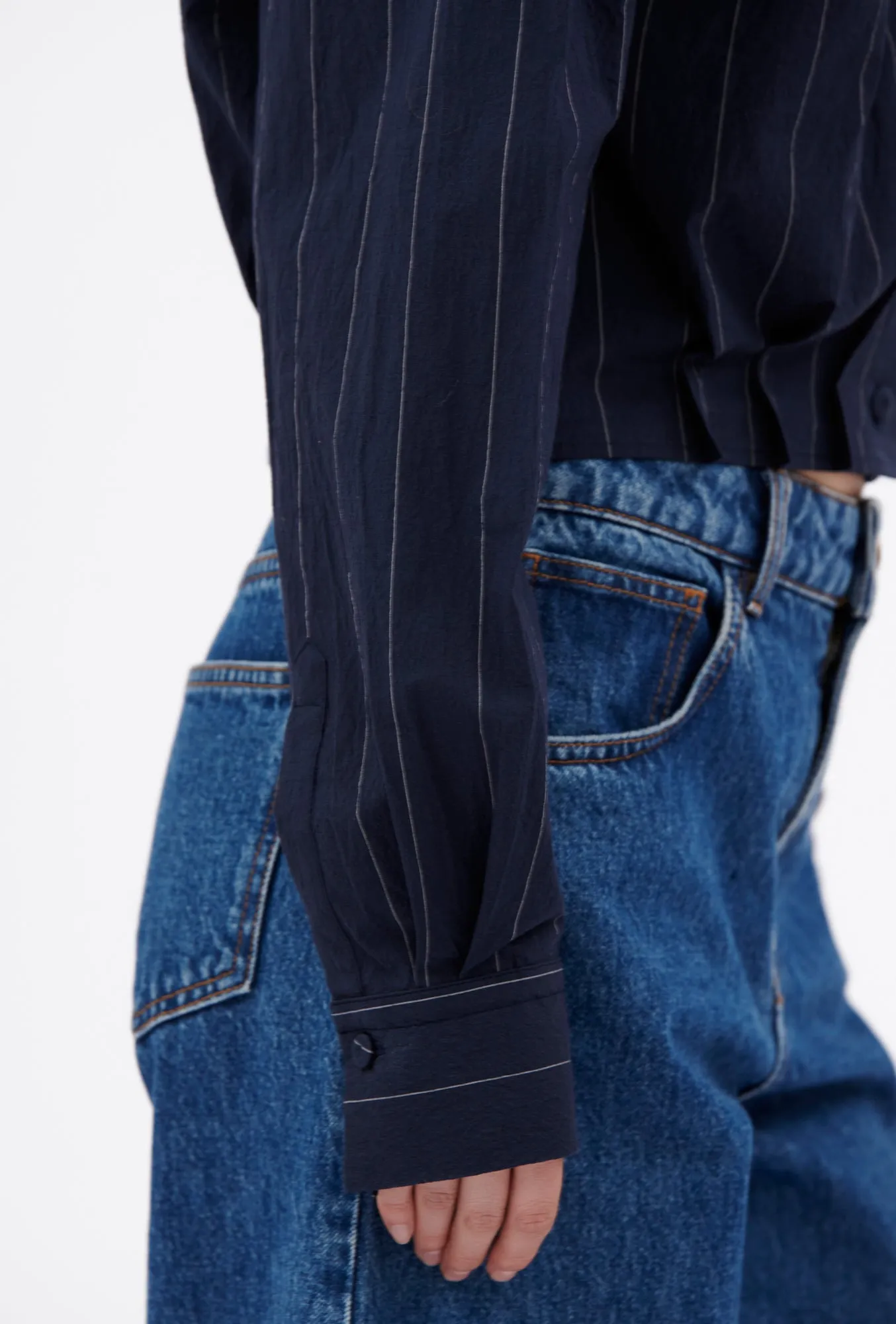 Paper Touch Stripe Bluse, Marine sold by ODEEH product image thumbnail 4